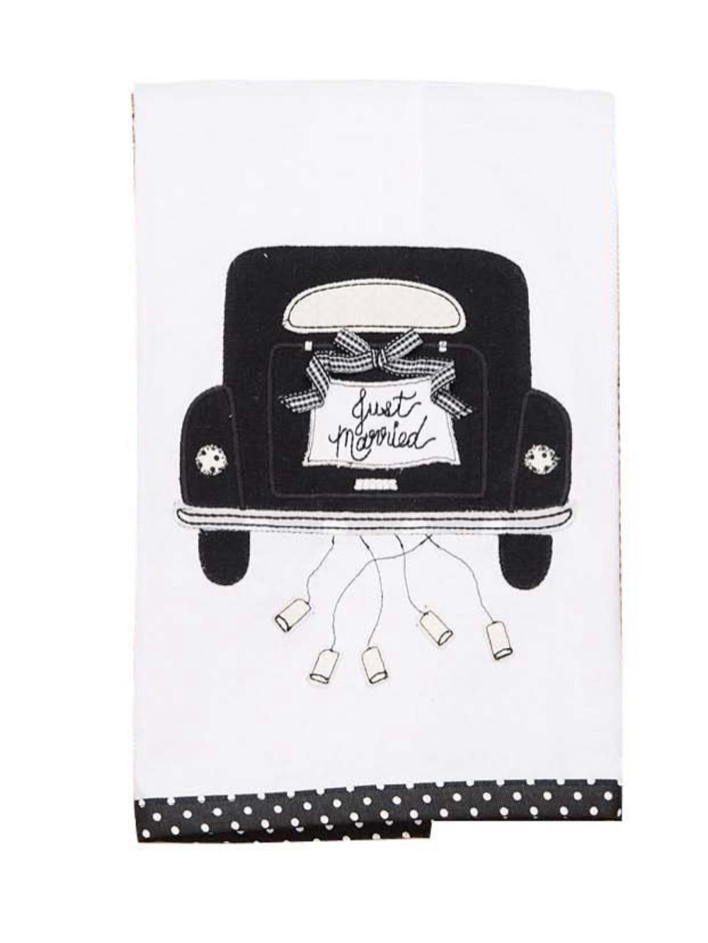 Glory Haus Just Married Black Car Tea Towel